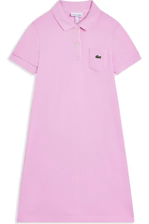 Lacoste Vestido estilo playera tipo polo con aplique del logo