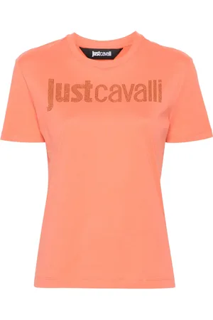 Roberto Cavalli Playera con logo y detalles de strass