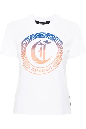 Roberto Cavalli Playera con logo estampado