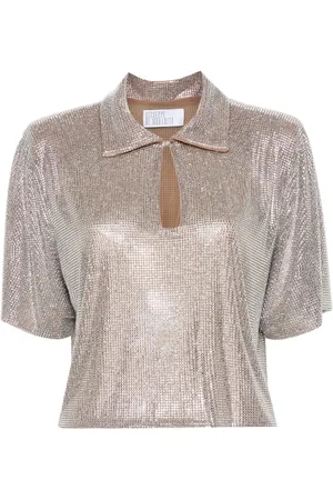 GIUSEPPE DI MORABITO Playera tipo polo corta con detalles de strass