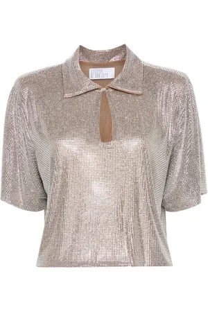 GIUSEPPE DI MORABITO Playera tipo polo corta con detalles de strass