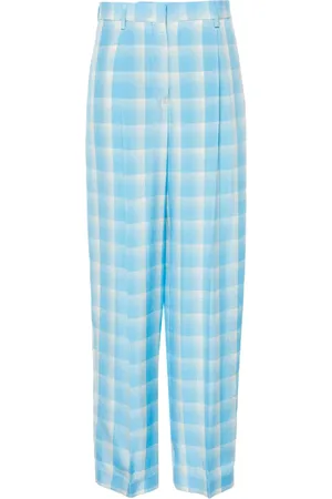 Msgm Pantalones con cuadros estampados