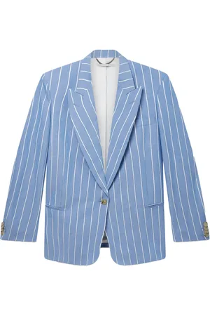 Stella McCartney Blazer con botones y rayas diplomáticas estampadas