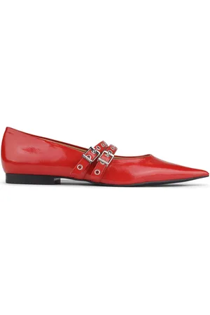 Ganni Flats con hebilla y puntera en punta