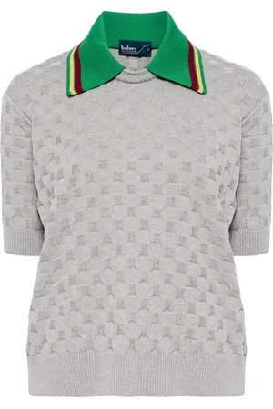 Kolor Playera tipo polo tejida con motivo geométrico