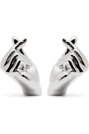 Y / PROJECT Aretes con motivo de mano