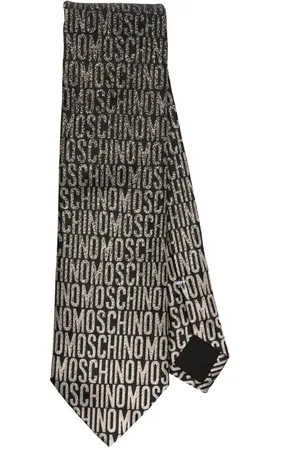 Moschino Corbata de seda con logo en jacquard