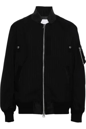 SACAI Chamarra bomber con rayas estampadas