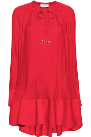 Lanvin Vestido corto con diseño plisado