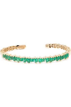 Suzanne Kalan Pulsera Bold en oro amarillo de 18kt con esmeraldas
