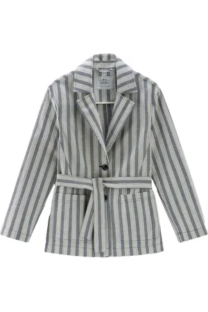 Woolrich Camisa con cinturón y rayas estampadas