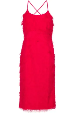Twin-Set Vestido midi con bordes deshilachado
