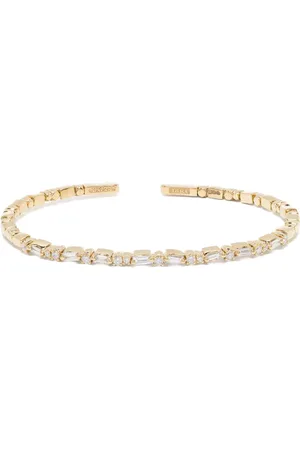 Suzanne Kalan Pulsera Thin Mix en oro amarillo de 18kt con diamantes