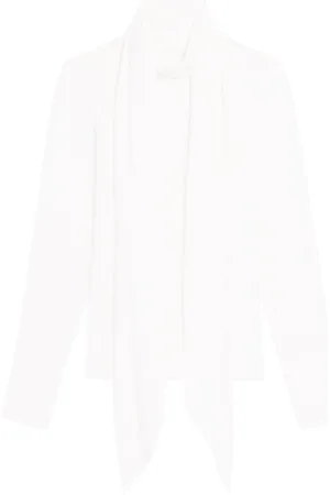 Helmut Lang Blusa de seda con detalle de mascada