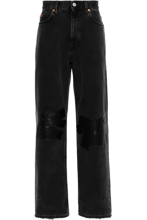 MARTINE ROSE Jeans rectos con detalle de tira