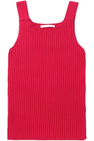 Helmut Lang Camiseta de canalé con abertura lateral