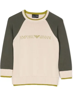Emporio Armani Suéter de tejido fino con logo en relieve