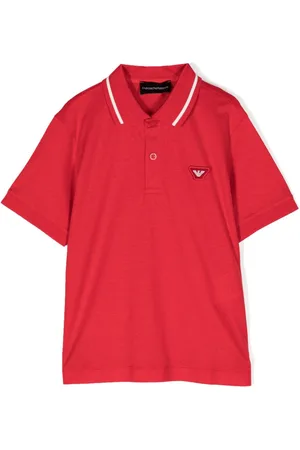 Emporio Armani Playera tipo polo con aplique Eagle
