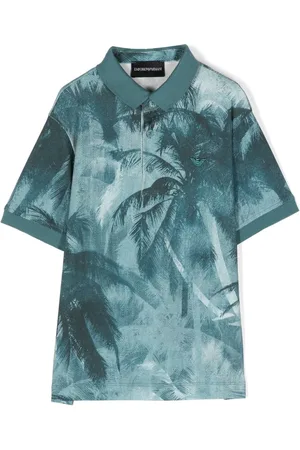 Emporio Armani Playera tipo polo con palmeras estampadas