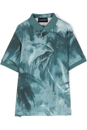 Emporio Armani Playera tipo polo con palmeras estampadas