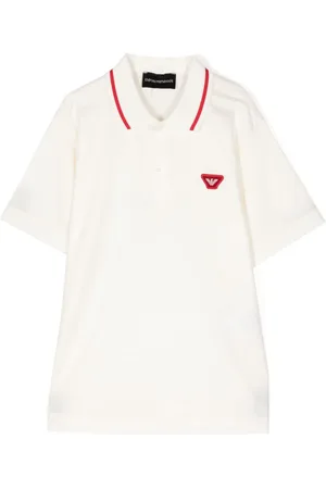 Emporio Armani Playera tipo polo con aplique Eagle