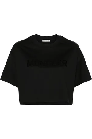 Moncler Playera corta con logo de lentejuelas