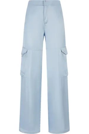 GCDS Pantalones cargo con tiro alto y efecto satinado