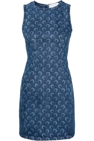 Marine Serre Vestido midi de mezclilla Deadstock