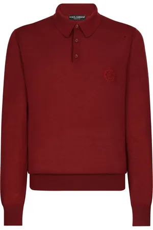 Dolce & Gabbana Playera tipo polo de cachemira con logo bordado