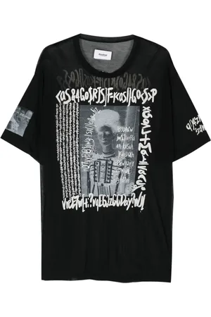 DOUBLET Playera semitransparente con estampado gráfico