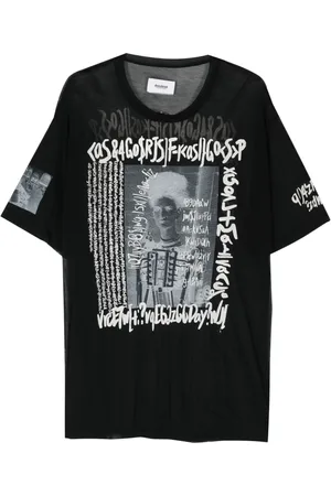 DOUBLET Playera semitransparente con estampado gráfico