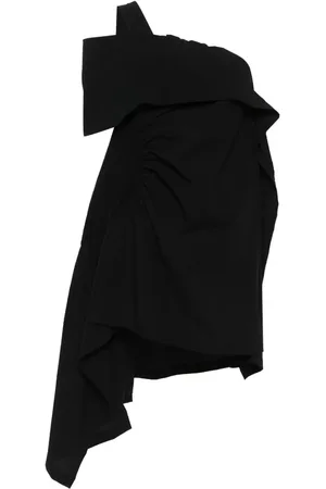 Issey Miyake Blusa de drepé con un hombro descubierto