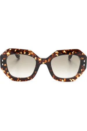 Isabel Marant Lentes de sol con armazón geométrica estilo carey