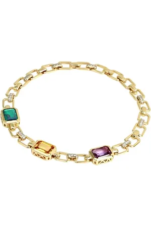 Lark & Berry Pulsera Nexus en oro amarillo de 14kt con cadena de piedras