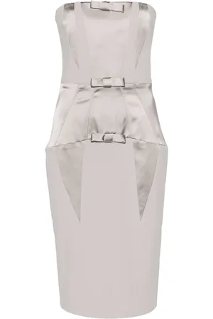 Elisabetta Franchi Vestido midi strapless con paneles