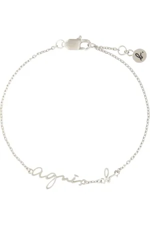 AGNÈS B. Pulsera de cadena con placa del logo