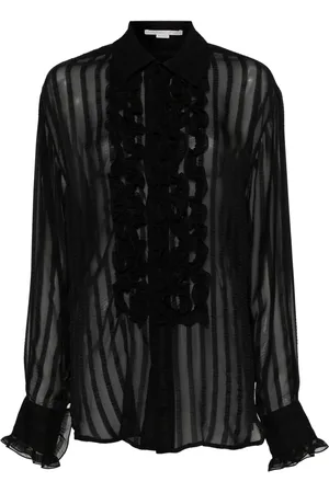 Stella McCartney Blusa con volantes de tejido seersucker