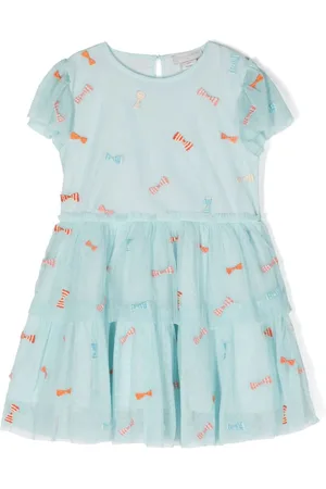 Stella McCartney Vestido a capas con moño bordado
