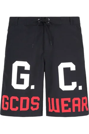 GCDS Shorts de playa con cordones y logo estampado