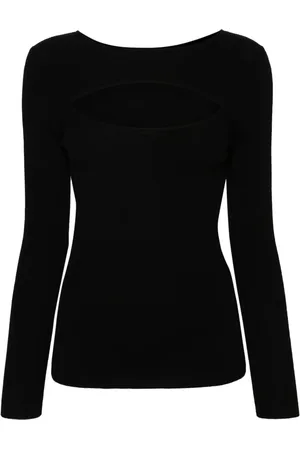 Allude Top tejido de canalé con abertura
