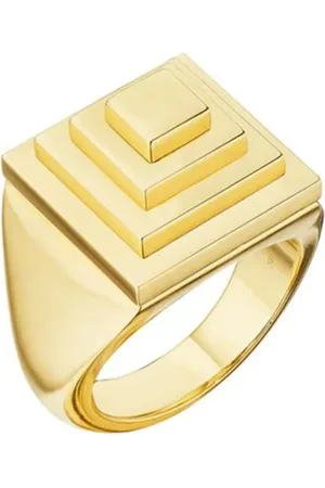 Cadar Anillo de sello Pyramid en oro amarillo de 18kt