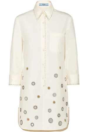 Prada Vestido camisero con detalle de aplique