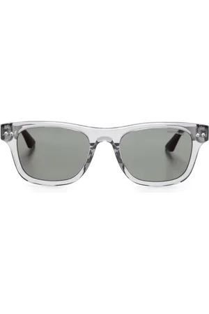 Montblanc Lentes del sol con armazón cuadrada y placa del logo