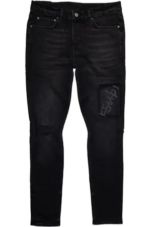 KSUBI Jeans rectos con efecto desgastado