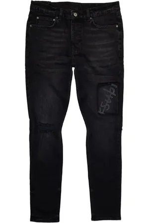 KSUBI Jeans rectos con efecto desgastado