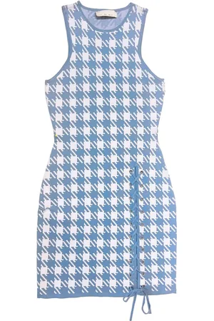 FLEUR DU MAL Vestido corto tejido con motivo pied de poule