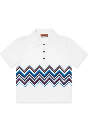 Missoni Playera tipo polo con motivo en zigzag