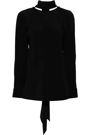 Helmut Lang Blusa de seda con mascada removible