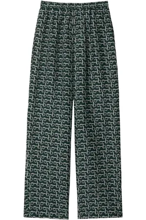 Burberry Pantalones de seda con estampado de cierre