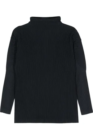 Issey Miyake Suéter plisado con cuello vuelto